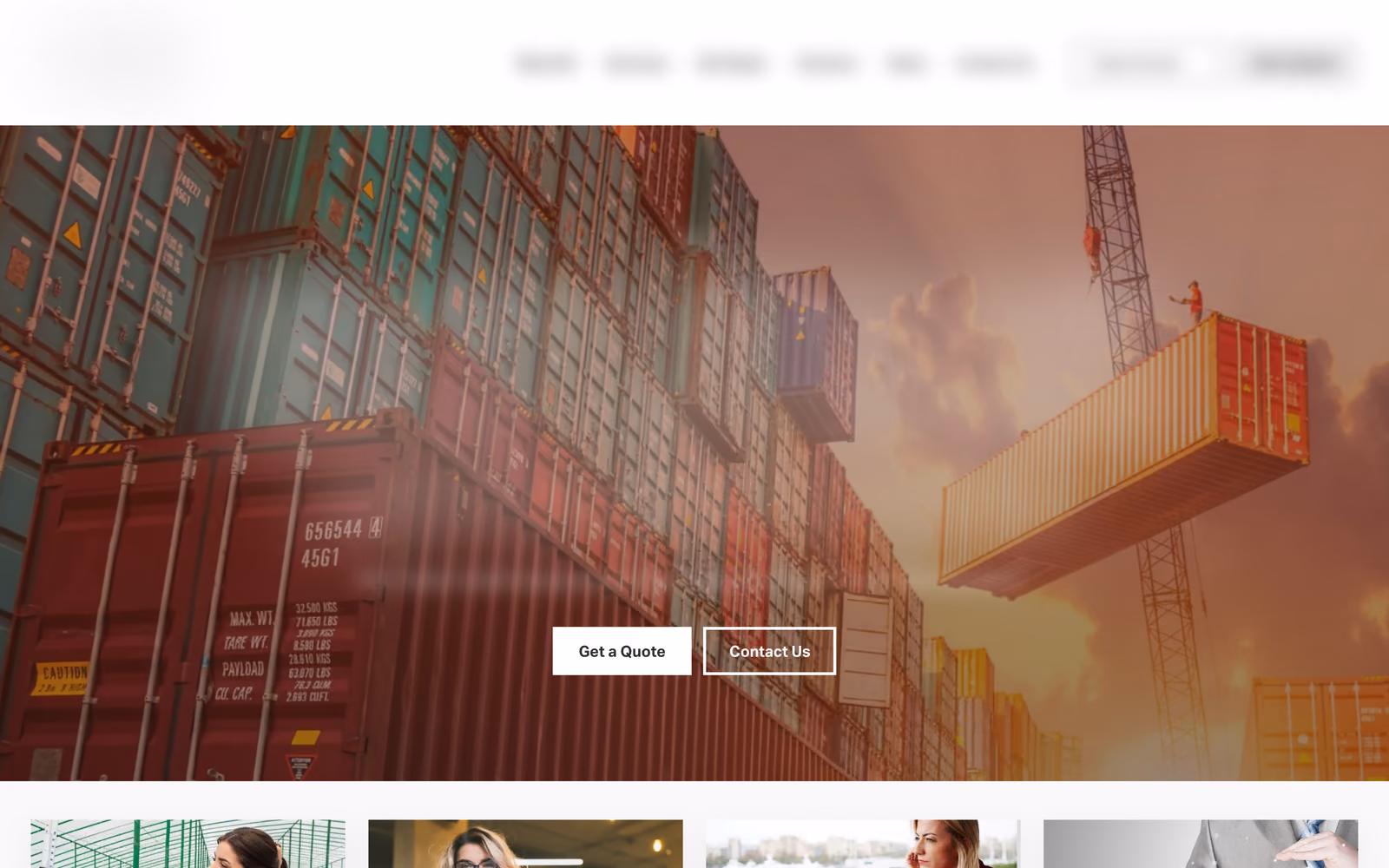 The rebuilt homepage on a desktop, with the broker's name, logo, navigation and headline blurred