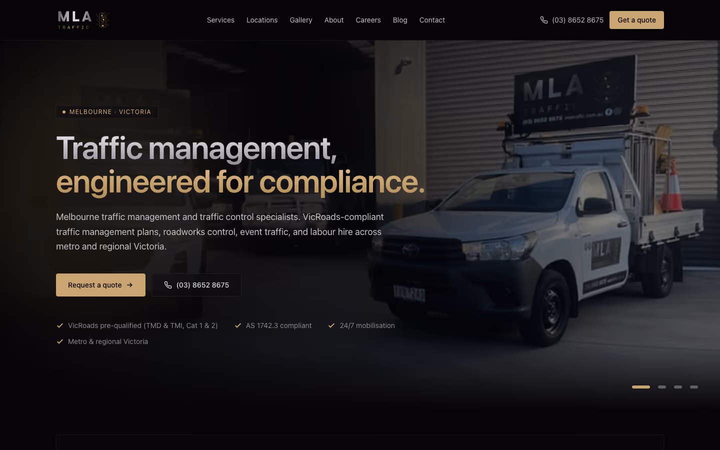 MLA Traffic homepage