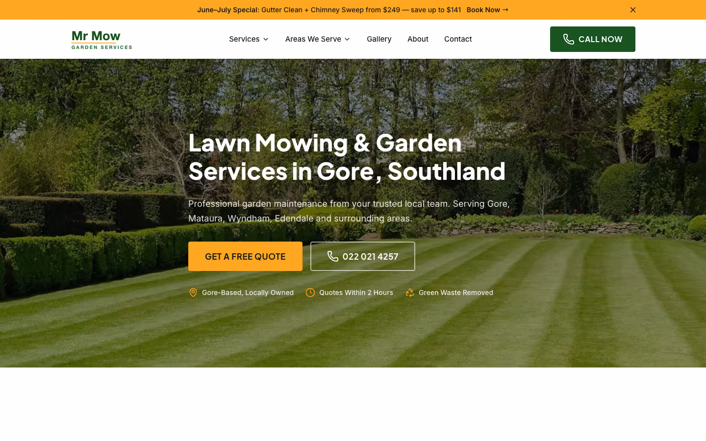 Mr Mow Garden Services homepage